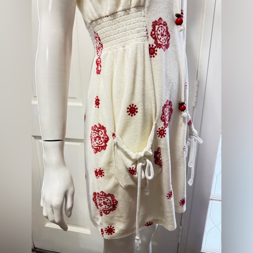 Juicy Couture Fashion Angel Cherry Red Sonia Floral EmbroideryTerry Mini Dress M - Picture 6 of 14